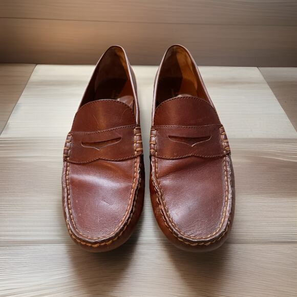 Polo Ralph Lauren Reynold Leather Shoes Driving Loafers Size 11D Men’s Brown - Picture 1 of 10